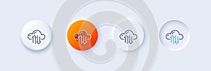 Cloud computing sync line icon. Internet data storage sign. Line icons. Vector