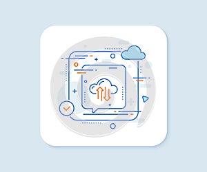 Cloud computing sync line icon. Internet data storage sign. Vector