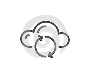 Cloud computing sync line icon. Internet data storage sign. Vector
