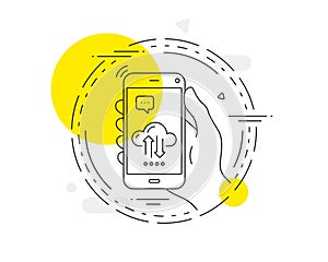 Cloud computing sync line icon. Internet data storage sign. Vector