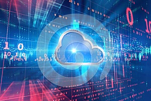 Cloud computing system abstract technology background