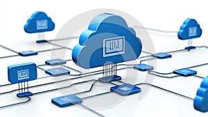 Cloud computing system infrastructure, network connections, data storage, and advanced technology