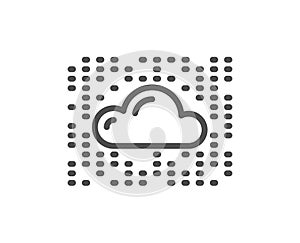 Cloud computing system line icon. Internet data storage sign. Vector