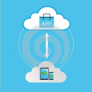 Cloud computing technology abstract scheme eps10 vector illustration