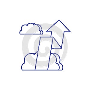 cloud computing technology with arrow up