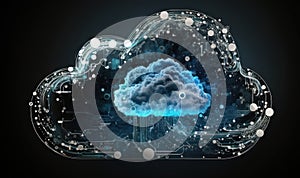 Cloud computing technology. Beautiful colorful illustration. style. Generative AI