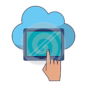 Cloud computing technology blue lines