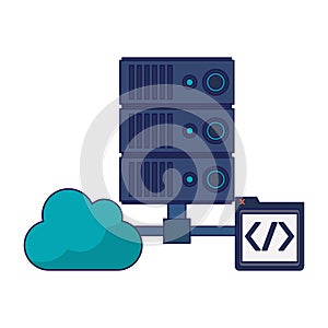 Cloud computing technology blue lines