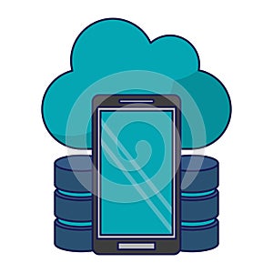 Cloud computing technology blue lines