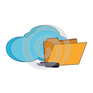 Cloud computing technology blue lines