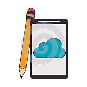 Cloud computing technology blue lines