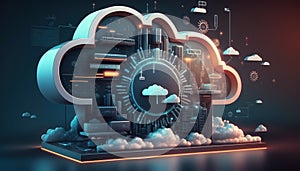 Cloud computing technology concept background, digital