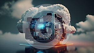 Cloud computing technology concept background, digital