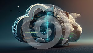 Cloud computing technology concept background, digital