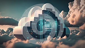 Cloud computing technology concept background, digital