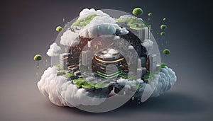 Cloud computing technology concept background, digital