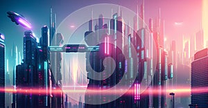 Cloud Network Solution computing big data center, futurist infrastructure generative ai digital