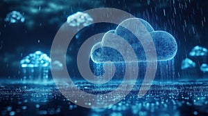 Cloud computing technology concept background. Generative AI