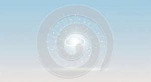 Cloud computing technology concept background for networking and data storage solutions 100