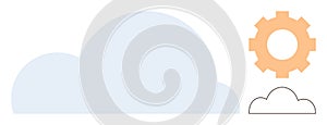 Cloud Computing and Technology Concept with Cloud Icon and Gear Symbol