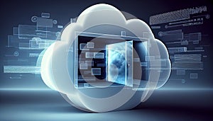 cloud computing technology concept. data transmission. futuristic image. generative Ai