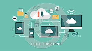 Cloud computing technology concept, information or files storage