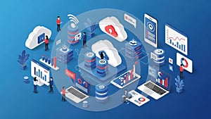 Cloud computing technology concept isolated on white background