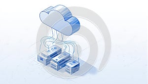 Cloud Computing Technology Connecting Servers Data Storage