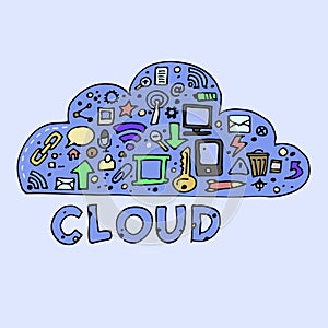 Cloud computing, technology connectivity concept