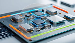 Cloud Computing Technology Data Storage Digital Network Circuit Board.