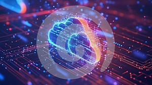 Cloud computing technology digital data network services  ai generated