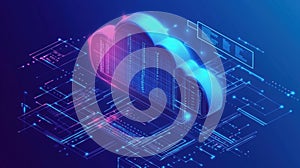 Cloud computing technology with digital data visualization