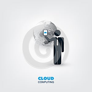 Cloud Computing, Technology, Digital Network Connections, Global Business Design Concept