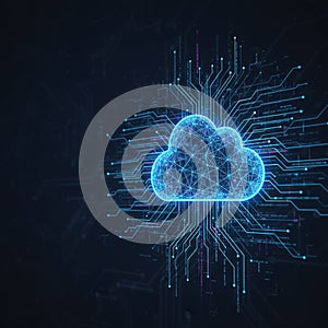 Cloud Computing Technology. Futuristic Digital Cloud Network. Beautiful.