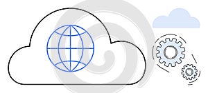 Cloud Computing Technology with Global Network and Gear Integration Concept