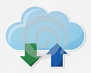 Cloud computing technology icon on white background