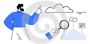 Cloud Computing and Data Analysis Concept with Business Elements