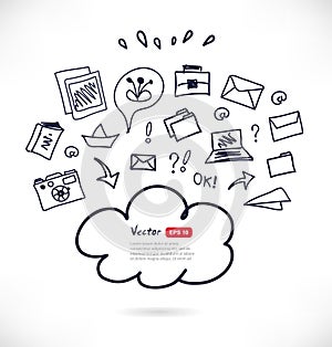 Cloud computing technology sketchy scheme.