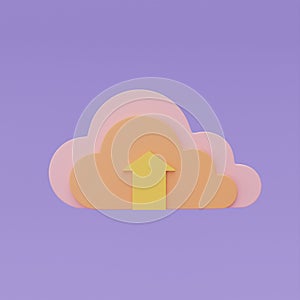 Cloud computing technology symbol, Online data storage for business network concept, 3d rendering