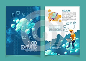 Cloud computing technology vector brochure