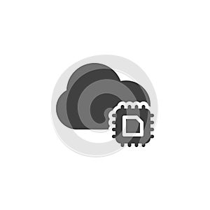 Cloud computing technology vector icon