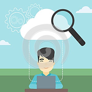 Cloud computing technology vector illustration.