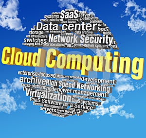 Cloud computing technology word tags