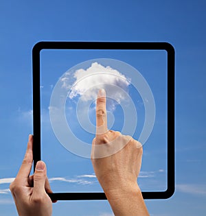 Cloud computing and touch pad concept