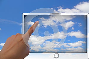 Cloud computing and touch pad concept