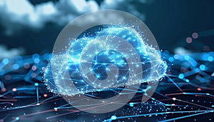 Cloud computing transfer big data on internet. futuristic digital technology