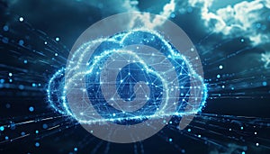 Cloud computing transfer big data on internet. futuristic digital technology