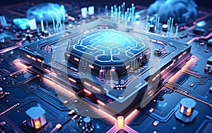 Cloud computing transfer big data on internet. futuristic digital technology