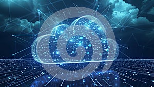 Cloud computing transfer big data on internet. futuristic digital technology