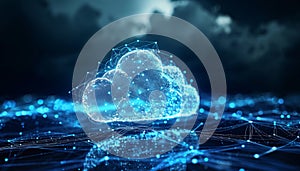 Cloud computing transfer big data on internet. futuristic digital technology